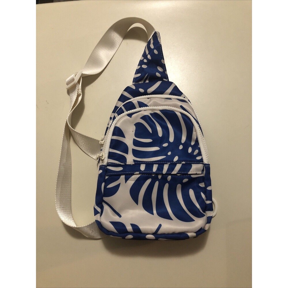 GOGO by Sheridan Ava Sling Bag NWOT Blue White 10" x 7"